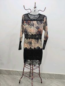 Lace Trim Sheath Dress