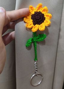 Crochet Sunflower Keychain