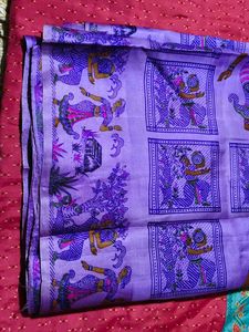 Ethnic Pattern Purple Saree