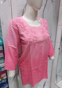 Lakhnavi Hand Embroidery Short Kurti