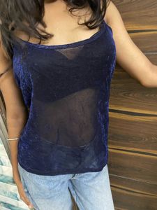 Blue Net Top