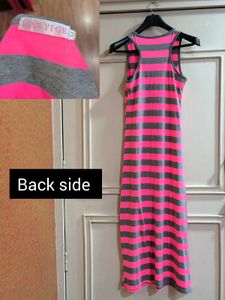 Pink &amp; Grey Maxi Dress