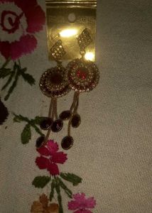 Red &amp; Gold Earrings