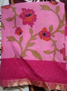 Pink Floral Saree