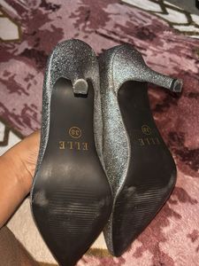 Elle Silver Glitter Heels