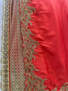 Gorgeous Red Golden Saree -Net Work