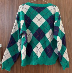 Argyle Pattern Cardigan