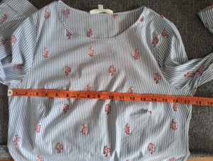 Striped Floral Tie-Front Top