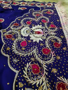Aari Unique Work Saree With Blouse,,,,🤩