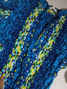Patterned Blue Top
