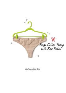 Beige Cotton Thong