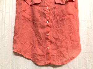 Sleevless Pocket Shirt Top For Women