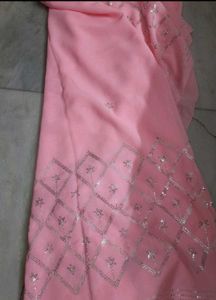 Beautiful party wear saree with Jewelry