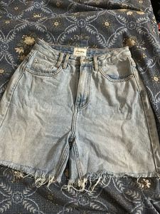 Light Wash Denim Cut-Off Shorts