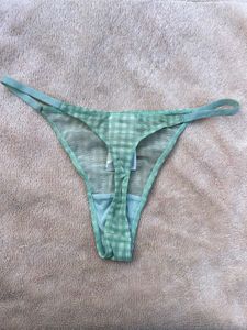 H&amp;M Green Checked Thong Panty | Size S