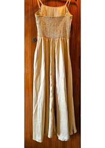 Golden Full maxi side slit dress