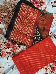 Floral Print Lehenga Choli Set with Accessories