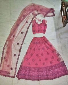 Beautiful Onion Pink Heavy Work Lehenga