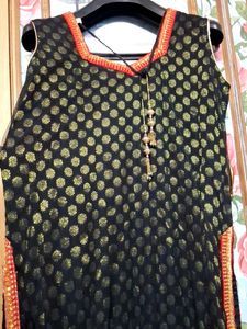 Black &amp; Gold Polka Dot Kurti
