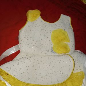 Yellow &amp; White Barbie Dress