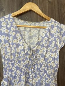 Stretchable Lavender Floral Dress