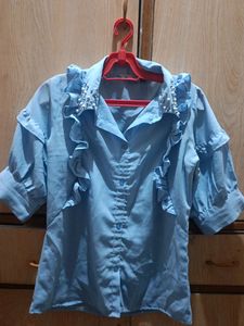 Blue Formal Party Casual Shirt
