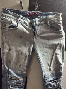 rough look denim jeans