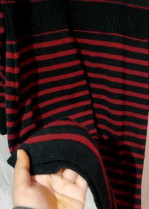 Striped Knit Sweater Dress