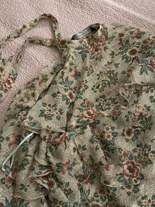 Floral Ruffle One-Shoulder Top