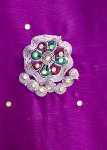 Gotta Patti Silk Saree With Readymade Blouse