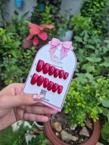 Red Glitter Press-On Nails