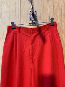 Red Casual  korean Pants
