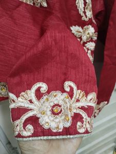 Pakistani Embroidered Red Lahenga Top