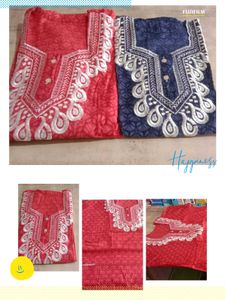Embroidered Cotton Nighty Maxi For Ladies
