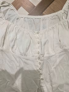 White Puff Sleeve Top