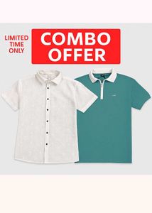 Vintage Aqua Zip-Neck Polo Shirt