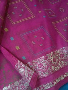 Pink Patterned Ethnic Saree
