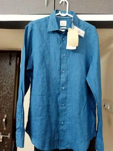 BRAND NEW RARE RABBIT Dusky Blue Linen Shirt