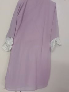 Mauve beautiful Kurti with white lace details