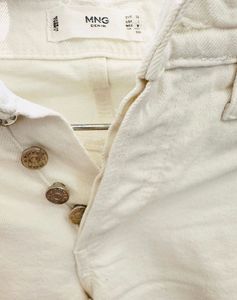Mango white Denim straight jeans