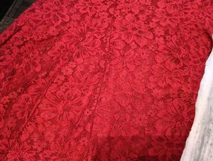 Red Lace Midi Dress