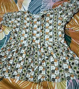 Printed Peplum Top