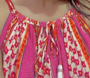 Pink & Orange Print Sun Dress
