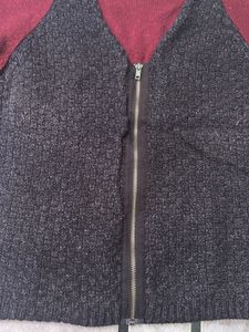 Maroon And Black Sweater For Women