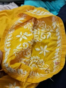 Mustard Chikankari Kurta Set