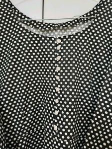 Black Bobby Print Frock Style Kurta