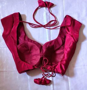 Padded Drawstring Mini Sleeve Blouse