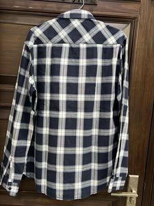 Navy &amp; White Checked Button-Down Shirt
