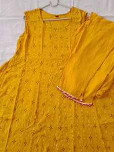 Mustard Kurti Set