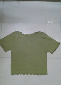 Cute Green Ribbon Top